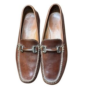 TB Phelps Shoes Mens Size 9 Brown Leather Bit Loafers Slip On Casual Comfort